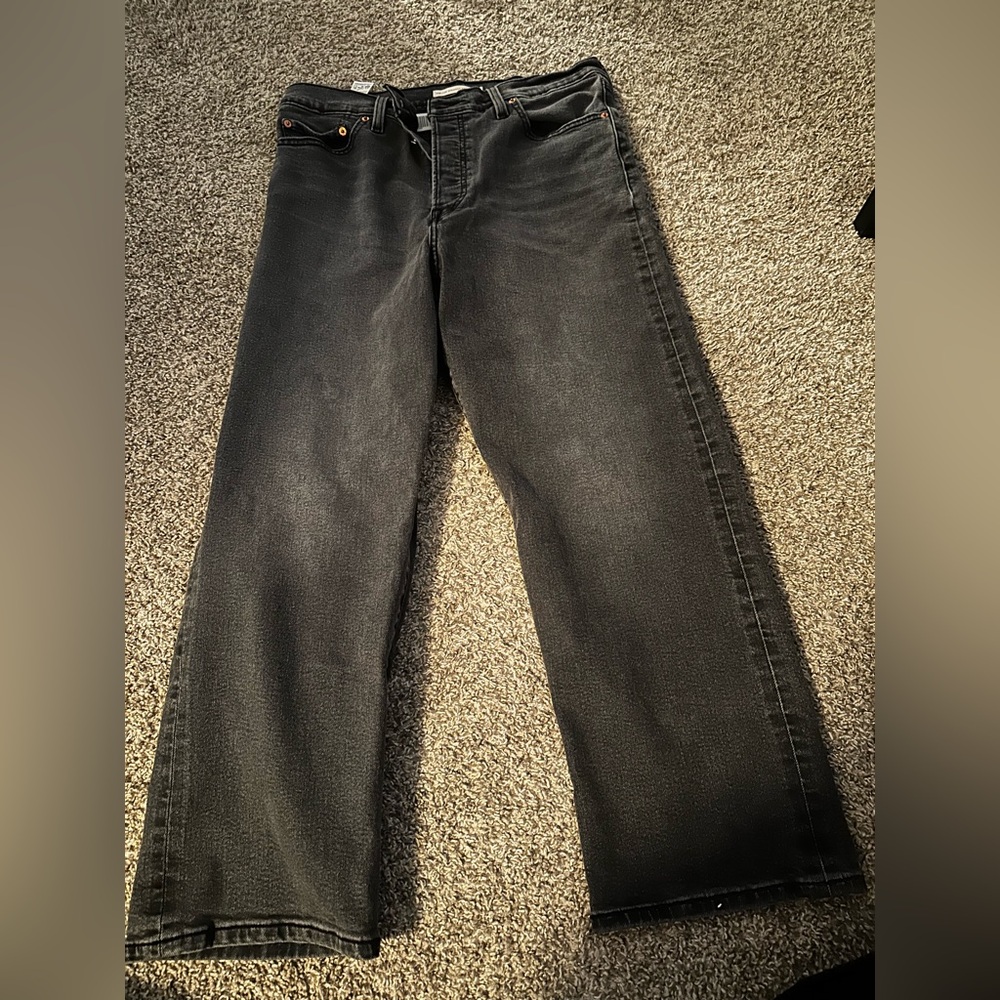 Levi’s Ribcage Straight Ankle Black Denim Jeans